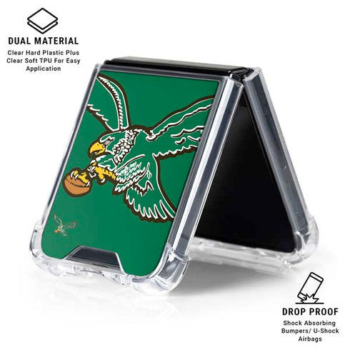 NFL Philadelphia Eagles Retro Logo Galaxy Z Flip6 Clear Case